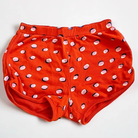 Hanna Andersson Orange Terry Shorts with Circle Print Girls Size 12 - Picture 1 of 13